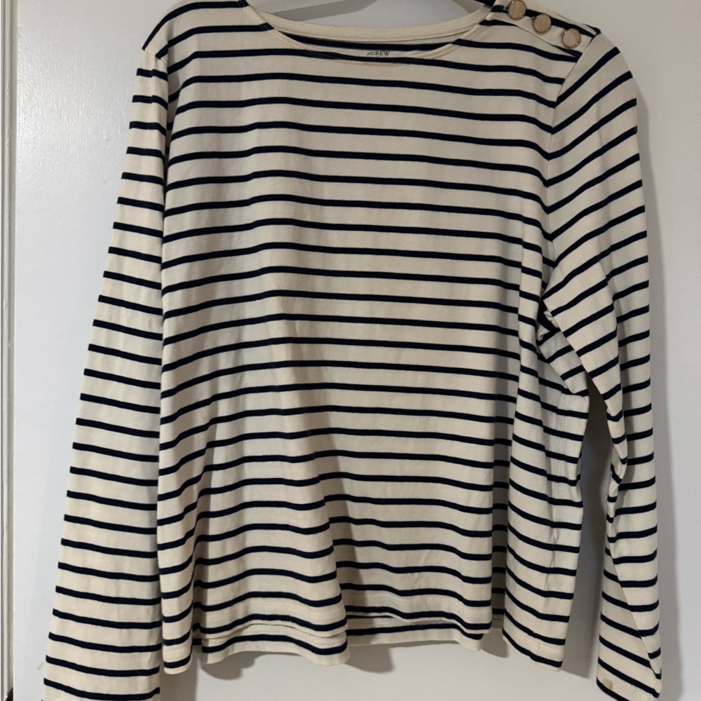 J. Crew Navy Striped Artist Tee